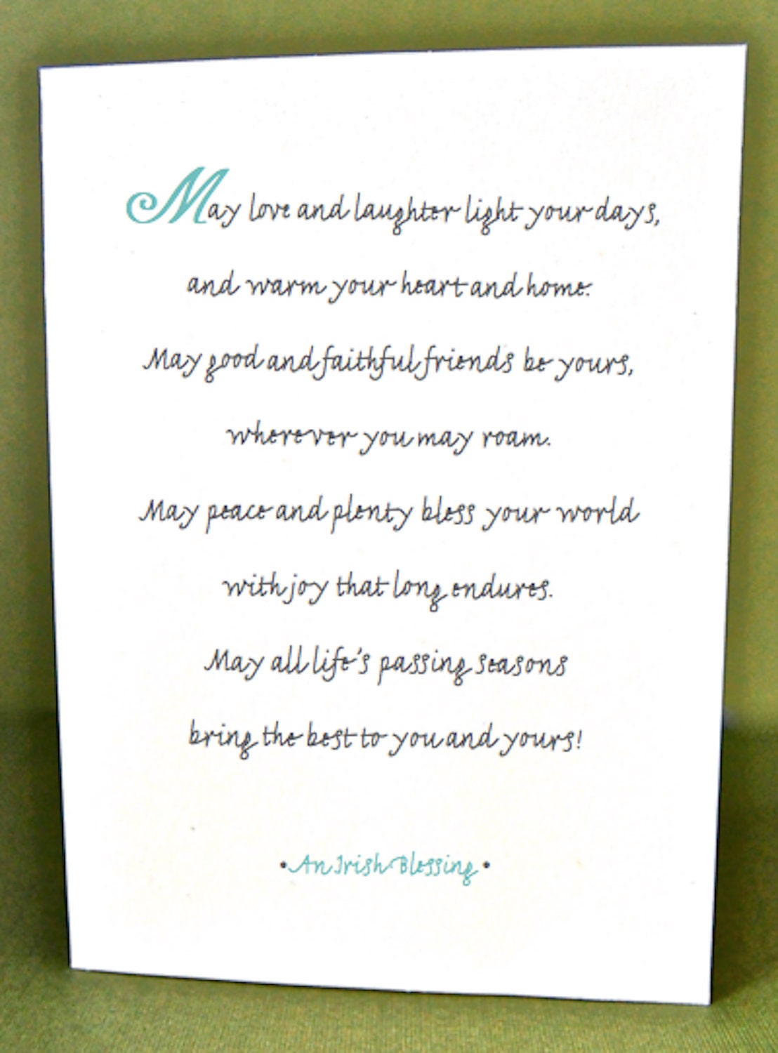 Love & Laughter Irish Blessing May love and laughter light