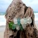 RESERED - Hawaiian Rare Dark Blue Teal, Aqua Blue, Green, and Clear Beach Glass on India Leather Cord, completely adjustable, Bracelet