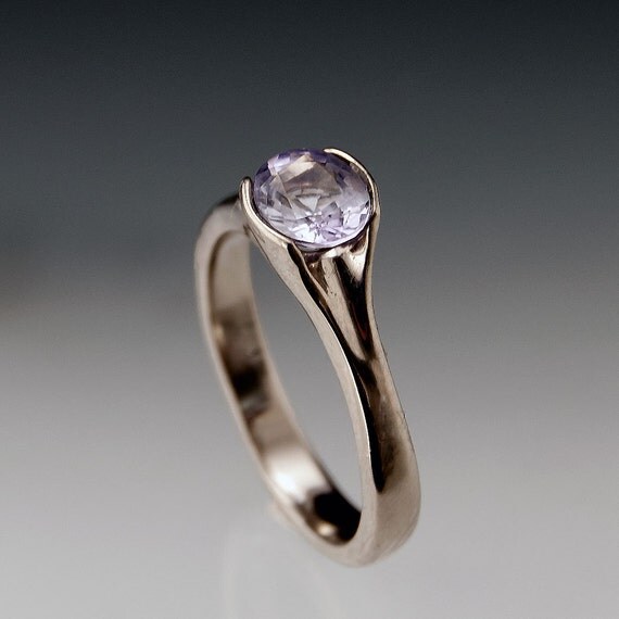 Oval Lilac Tanzanite Engagement Solitaire Ring in in