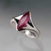 Marquise Pink Ruby Engagement Ring in Sterling Silver, Pink Sapphire Ring