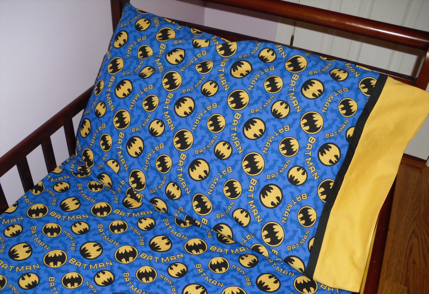Batman Baby/ Toddler fitted Sheet and standard Pillowcase