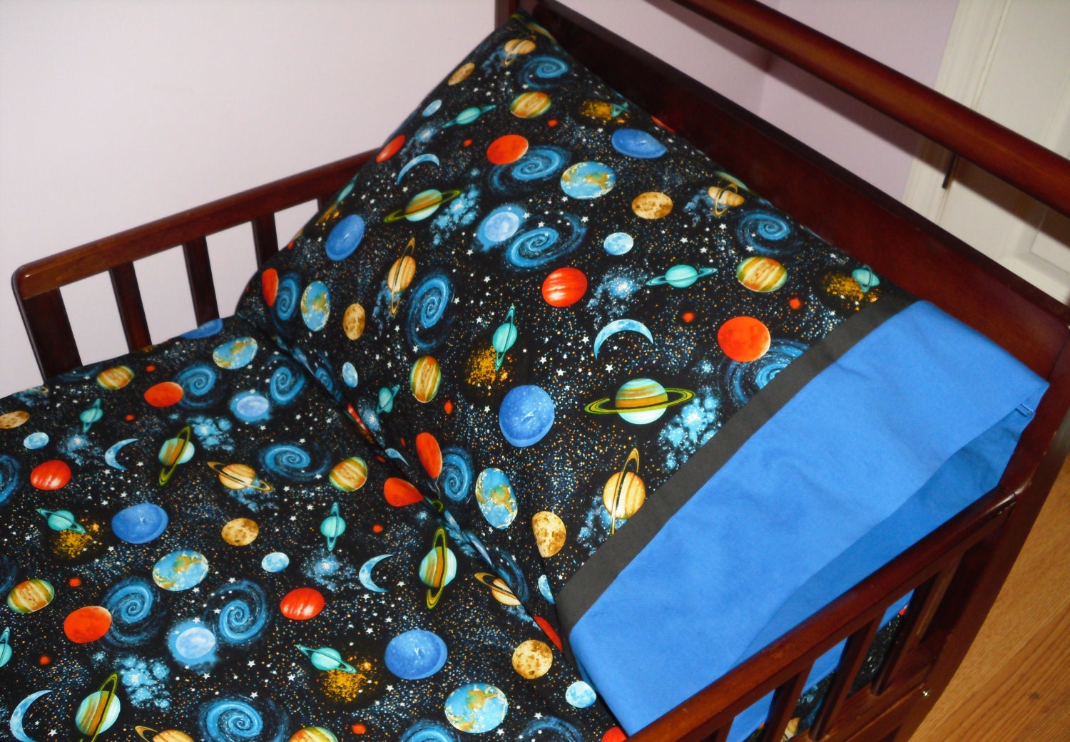 Outer Space Planets Baby Toddler Bedding Fitted sheet with