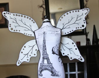 Steampunk Black and White Adult Fairy Wings/ Made to Order