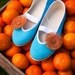 tangerine touch / orange blue turquoise juicy ballet flats shoes wedding woman poletsy fashion gift winter comfortable sky christmas trends