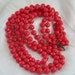 Vintage Multi Strand Red Necklace