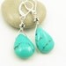 Turquoise Earrings, Dangle Earrings, Wire Wrapped Earrings, Sterling Silver, Artisan Jewelry