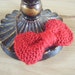 Maroon Bow tie necklace hand knitted
