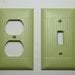 SUPER 5 DOLLAR SALE Upcyled Set Of Light Switch Cover With An Outlet Cover In Green