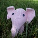 Stuffed Elephant Baby Toy Pink Hand-Knit