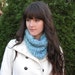 Knitted Infinity Scarf Cowl, Turquoise Blue Ocean Circle Scarf