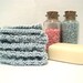 Knitted Cotton Dish Cloths & Face Scrubbies (set of 4), Light Pastel Blue Rags