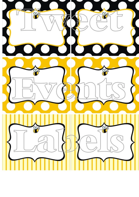 Printable Bumble Bee Labels