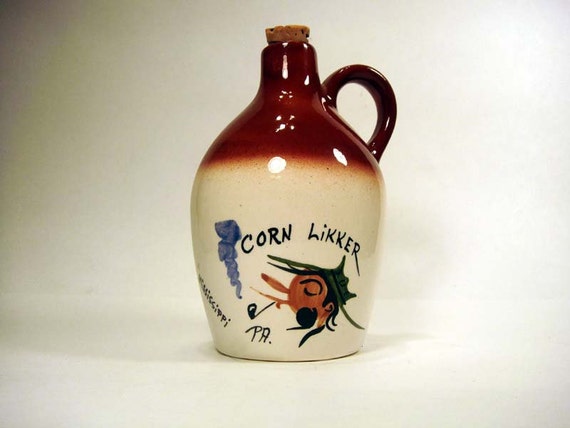 Vintage Hillbilly Corn Likker Licker Moonshine Souvenir Jug