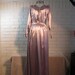 Vintage Blue Pink Silver Satin Covered Button Evening Dress