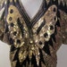 Fantastic 1970's Silk Sequin Butterfly Top