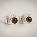 Garnet Post Earrings - rose cut Garnet Sterling Silver Post Earrings