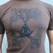 Extra Large Bamboo and Organic Cotton t-shirt, Mens / Unisex, Meditation Screenprint - XL