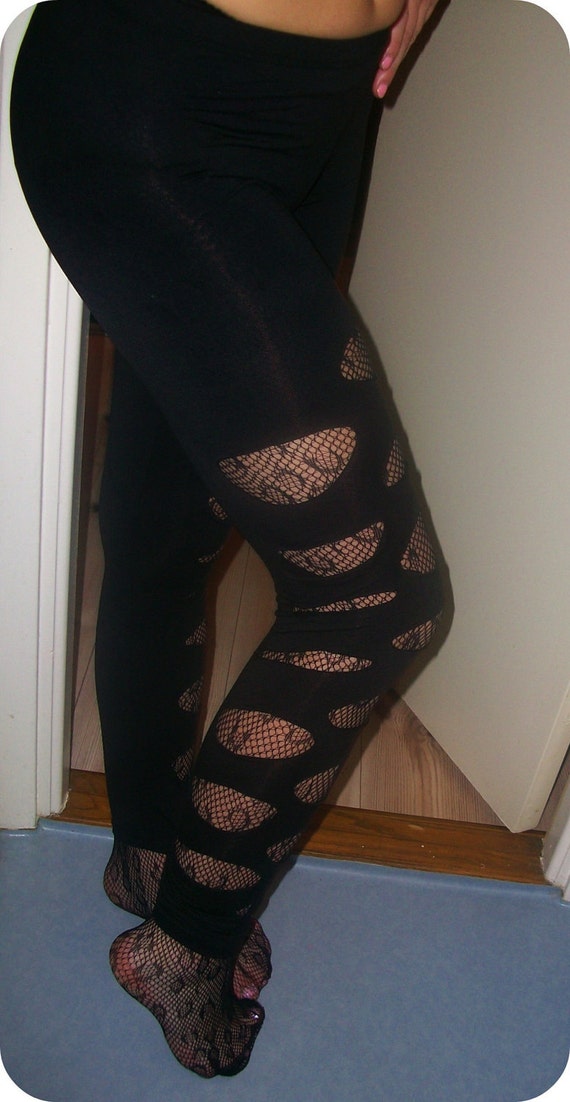 black slash leggings