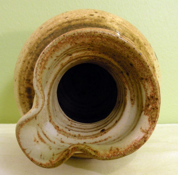 Vintage Ceramic Pottery Wine Jug and Goblets