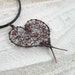 Brown Copper Wire Wrapped Heart Valentine Swarovski Crystal Padparadscha Black Leather Cord Romantic Jewelry Handmade Everyday Necklace