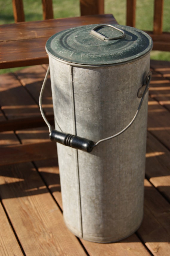 Vintage Galvanized Tin Cream Can