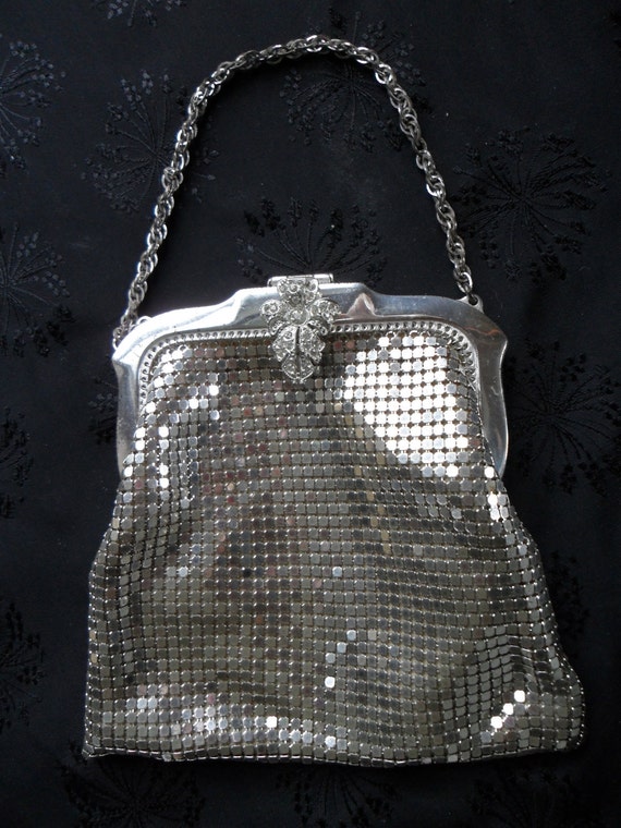 whiting and davis silver mesh bag