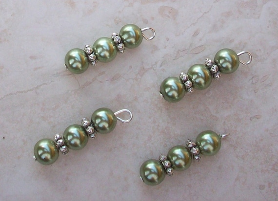 Olive Green Pearl Bead Dangle Purse Charm DIY by nenafayesattic
