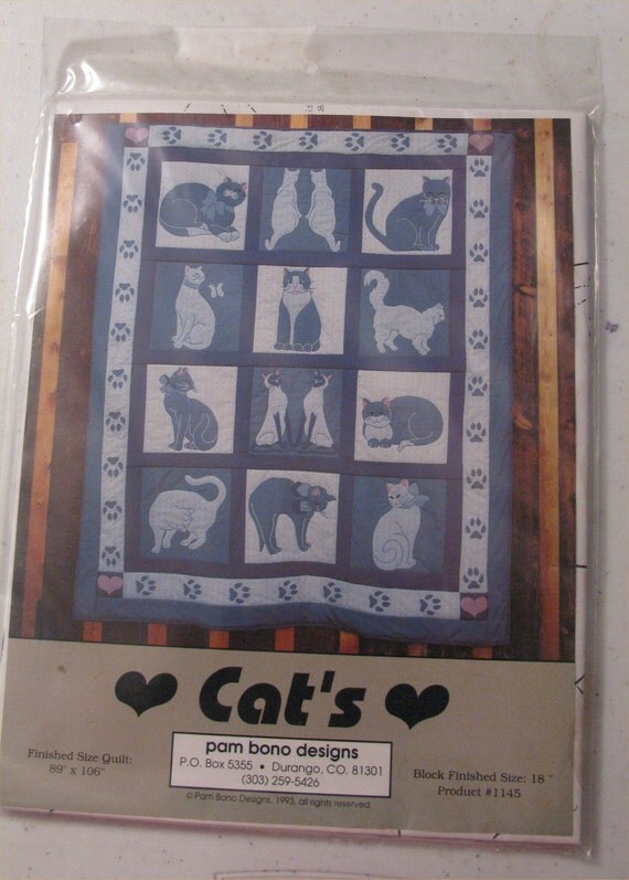 Cats Quilt Pattern By Pam Bono Design 89 X 106 Product 1145