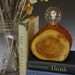 Wood Table Lamp. Eco-friendly reclaimed honey locust limb. Natural shades of olive, yellow and brown. 40