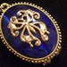 Vintage Max Factor Ornate Art Deco Style Goldtone Butterfly Cobalt Blue Perfume Locket Pendant Necklace