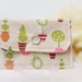 Gift Card, Business Card Case, Credit Card Holder, Pink, Green, Cream, Brown Fabric Topiary