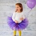Sweet Violet Purple Tutu for Toddler Preschooler Girl Child - Satin Wrapped Waist - Purple Birthday Theme or Present