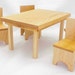 Wood Dollhouse Dining Set - Maple Table and Chairs