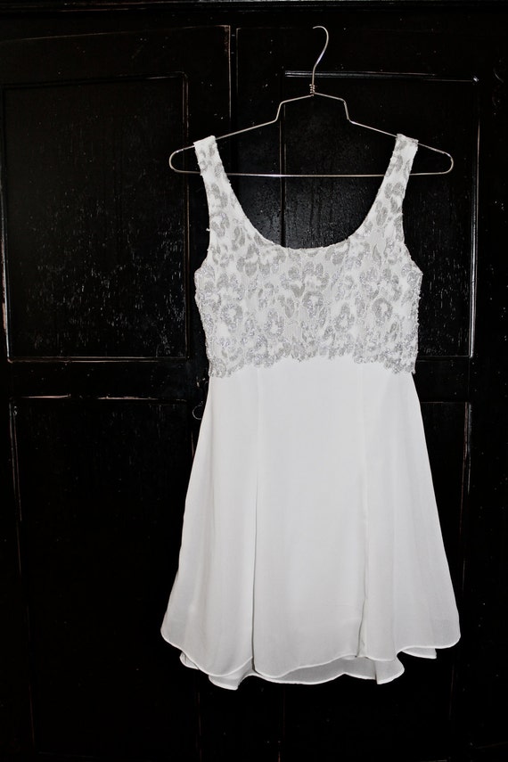 Vintage Flowy Lace White Dress by TheTragicKingdomShop on Etsy