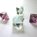 Fluorite Octahedron Cut and Polished Purple and Green 4 Stone Assortment (Lot no. 219)
