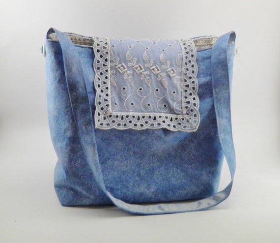 Cute handbags: Vintage style blue small tote bag or small hand bag ...