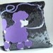 Poodle throw pillow, purple French poodle decorative pillow, OOAK