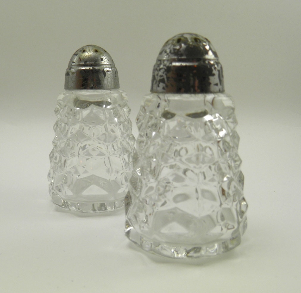 and salt unique pepper shakers and glass by American salt Elegant KitchenSinque crystal Fostoria