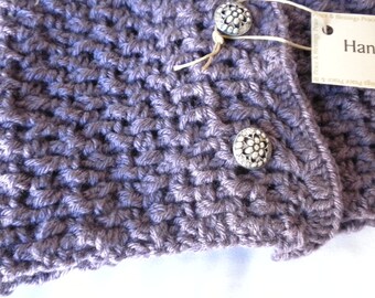 Purple Neckwarmer Crochet Handmade Dusty Purple Winter Scarf
