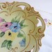 1960's Charming Pedestal Candy Compote Dish Yellow, Pink and Blue Flowers - Hand Painted