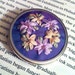 Lavender and Yellow Flower Beaded Brooch - Silk Ribbon Embroidery by BeanTown Embroidery