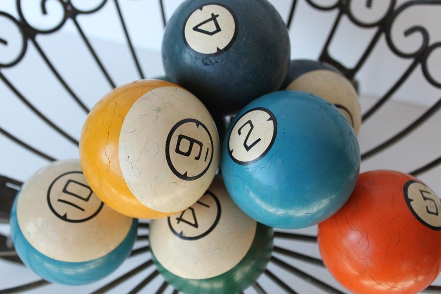 Billiard Table Balls Pool Balls Stripes and Solids