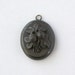 Antique Victorian Mourning Locket . Hair . Baby Strawberries . Vulcanite .