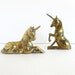 Vintage Brass Unicorns, 2 Metal Figurines, Home Decor, Paperweights