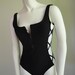 Zip Front One Piece Swimsuit // 80s // Mainstream