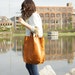 Large Leather Tote - Distressed Tan - Super Soft
