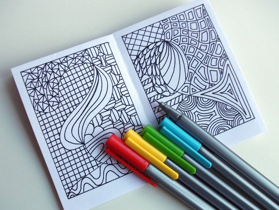 2 Mini Zines PRINTABLE Zentangle Inspired Do-A-Doodle and