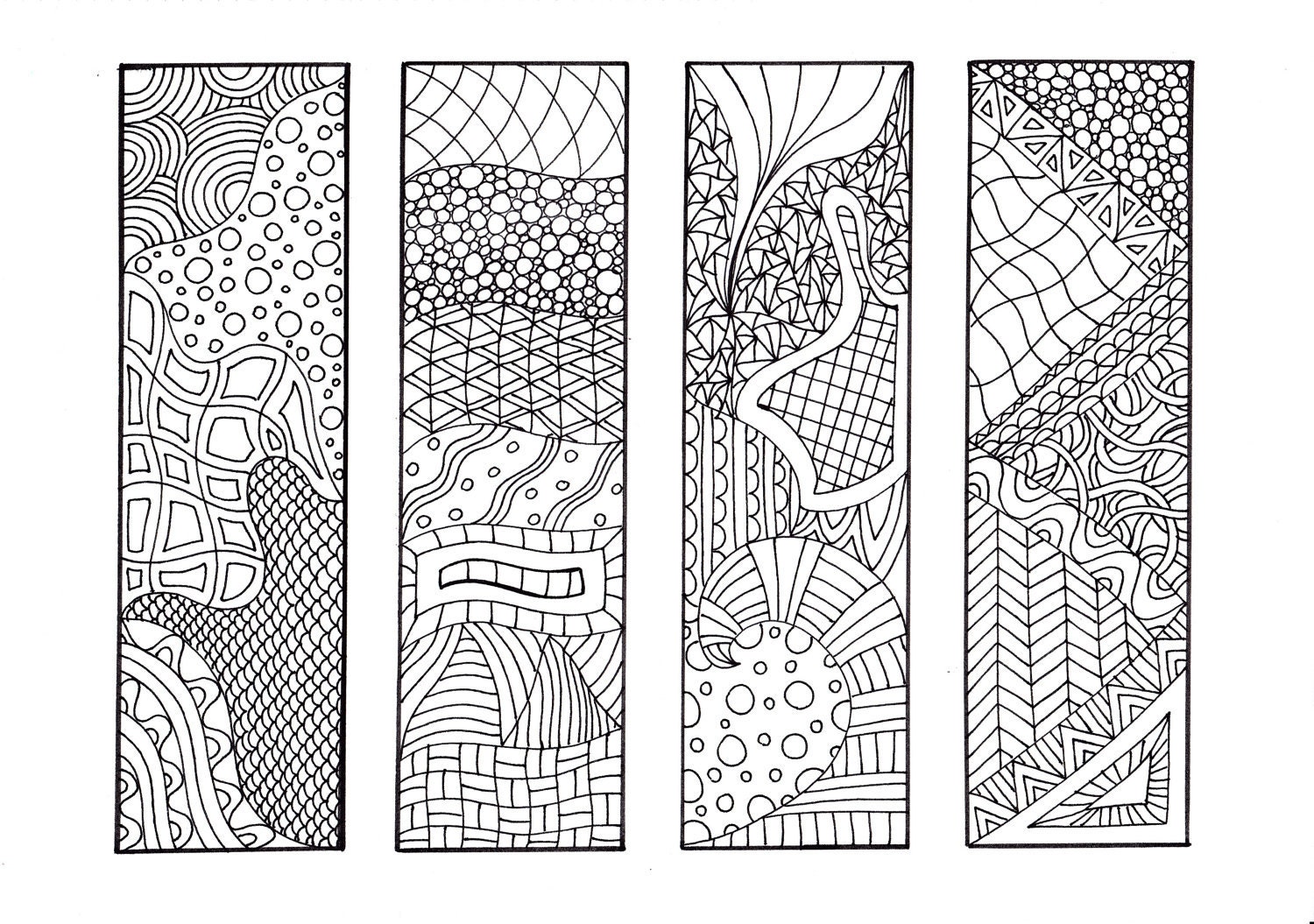 Gambar Zentangle Inspired Printable Coloring Bookmarks 12 Unique Zoom ...