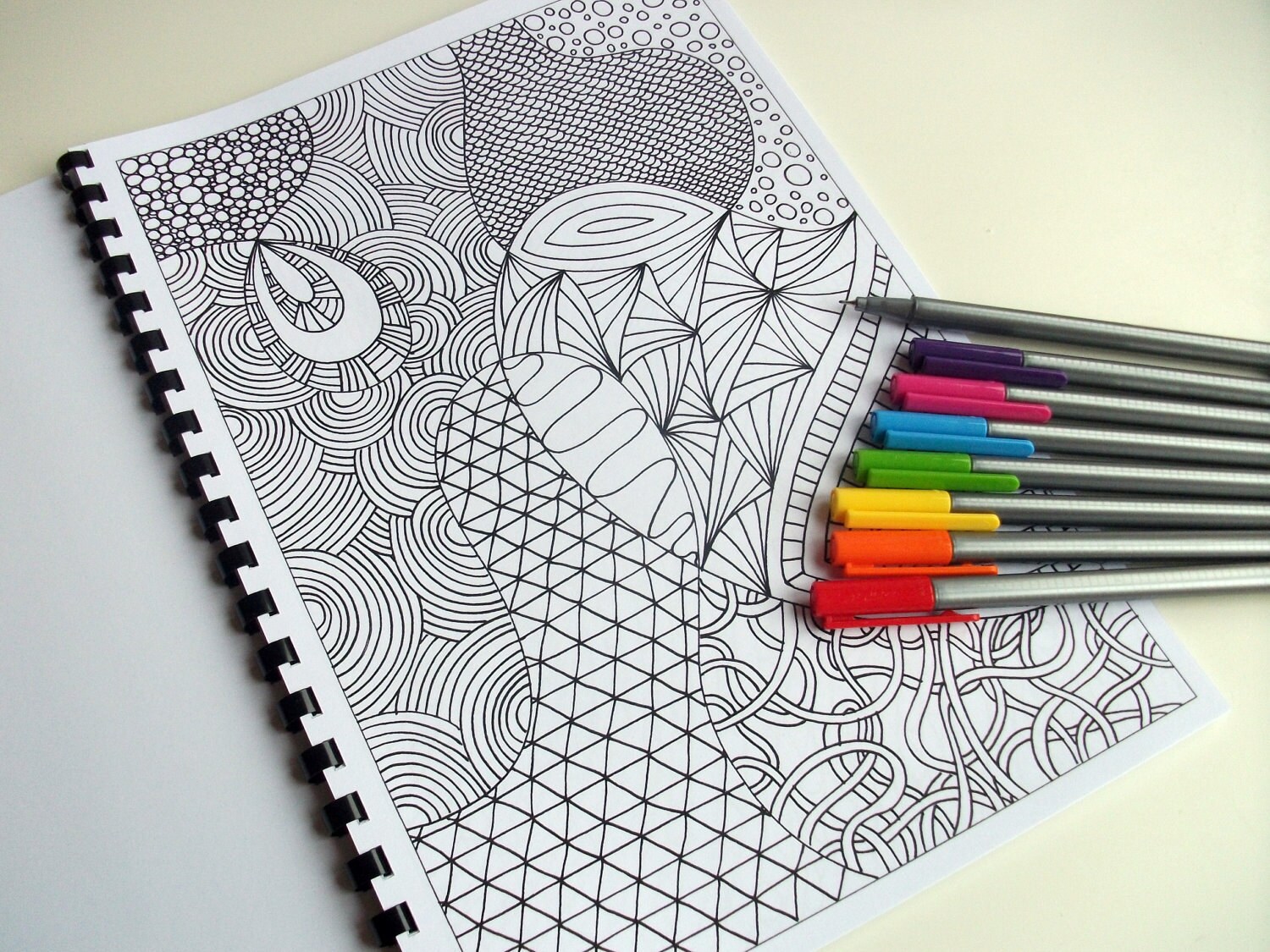 zentangle inspired coloring page printable pdf zendoodle