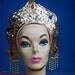 Vintage Siamese Costume Head Dress Headpiece Handmade Gold Sequins Rhinestones